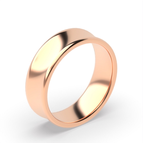 Rose Gold Concave profile Plain Ring Wedding Rings & Bands