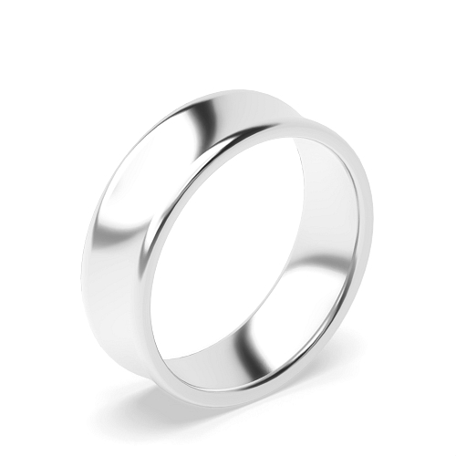 Concave Profile Men's Plain Wedding Band