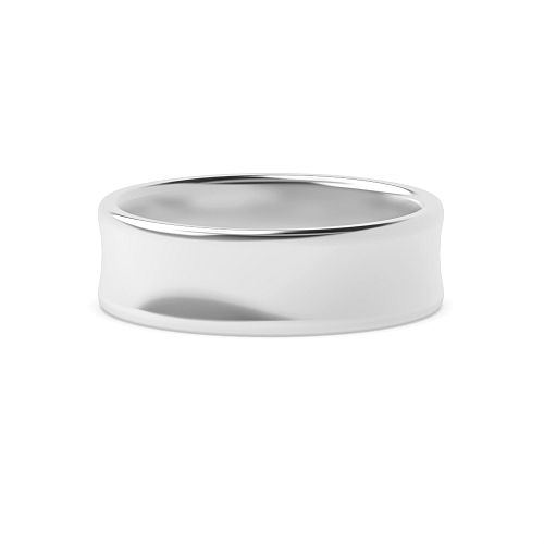 Concave Profile Men's Plain Wedding Band