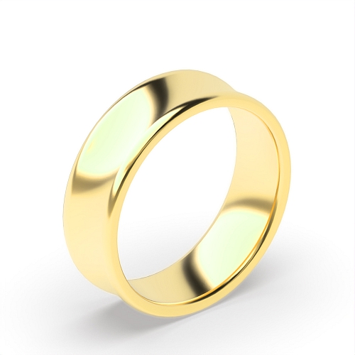 Yellow Gold Concave profile Wedding Rings & Bands