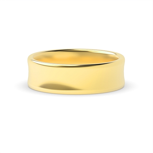 Yellow Gold Concave profile Wedding Rings & Bands