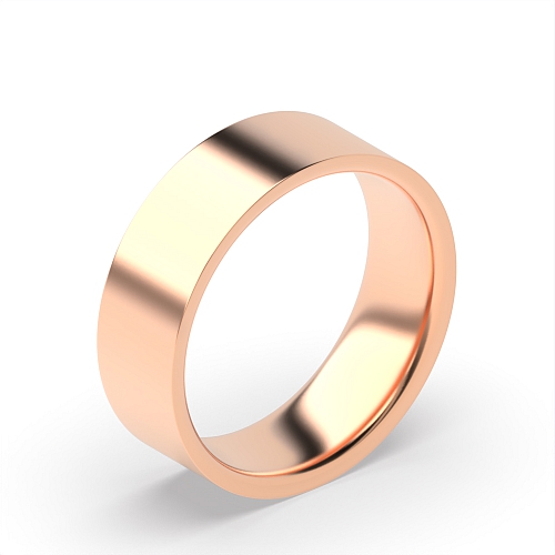 Rose Gold Flat smooth edge profile Plain Ring Wedding Rings & Bands