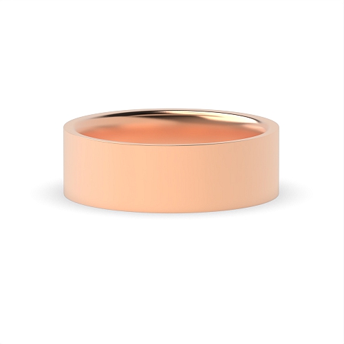 Rose Gold Flat smooth edge profile Plain Ring Wedding Rings & Bands