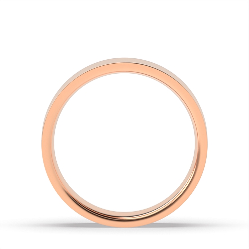Rose Gold Flat smooth edge profile Plain Ring Wedding Rings & Bands