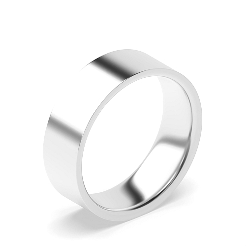 Flat Smooth Edge Profile Men's Plain Wedding Band