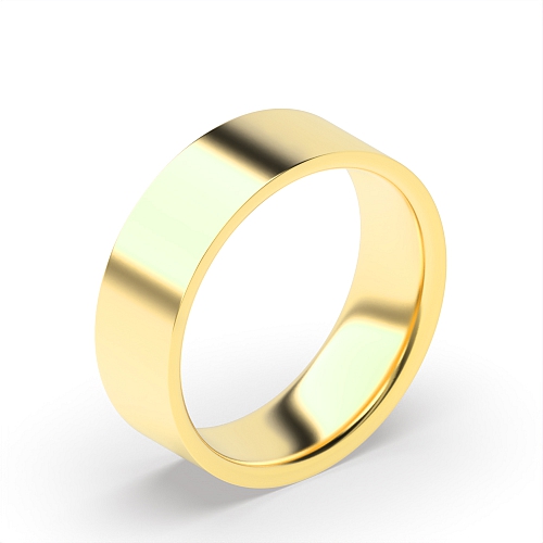 Yellow Gold Flat smooth edge profile Wedding Rings & Bands