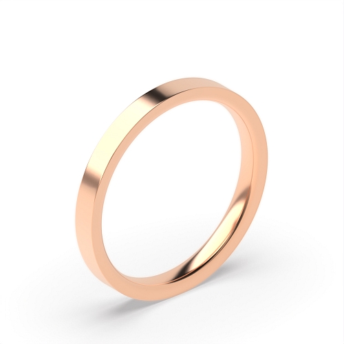 Rose Gold Flat smooth edge profile Plain Ring Wedding Rings & Bands