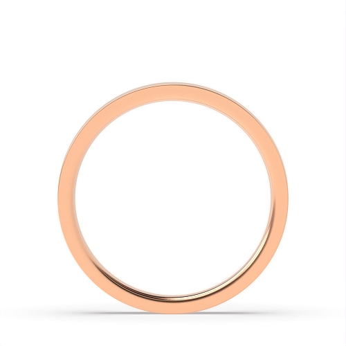 Rose Gold Flat smooth edge profile Plain Ring Wedding Rings & Bands
