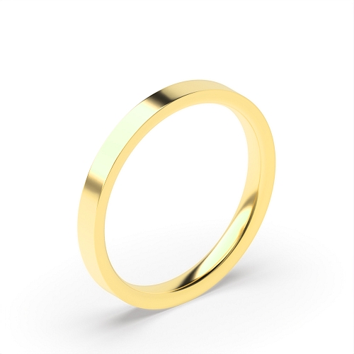 Yellow Gold Flat smooth edge profile Plain Ring Wedding Rings & Bands
