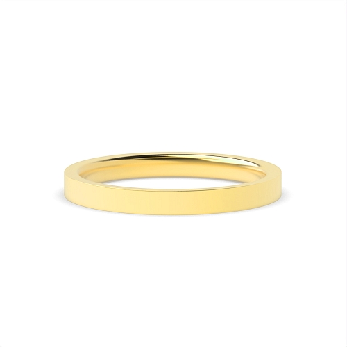 Yellow Gold Flat smooth edge profile Plain Ring Wedding Rings & Bands