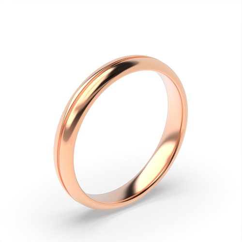 Rose Gold Paris groove profile Plain Ring Wedding Rings & Bands