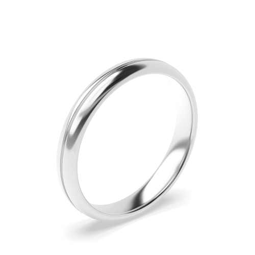 Paris Groove Profile Men's Plain Wedding Band