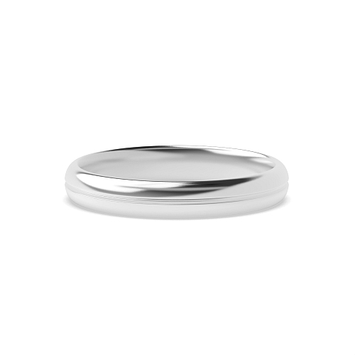 Paris Groove Profile Men's Plain Wedding Band