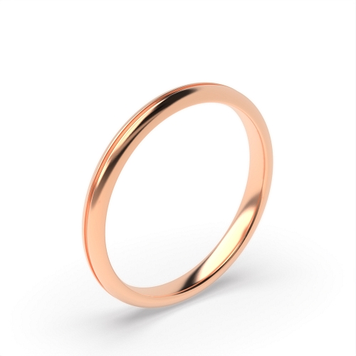 Rose Gold Paris groove profile Plain Ring Wedding Rings & Bands