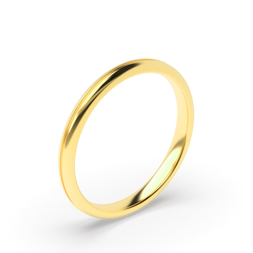 Yellow Gold Paris groove profile Plain Ring Wedding Rings & Bands