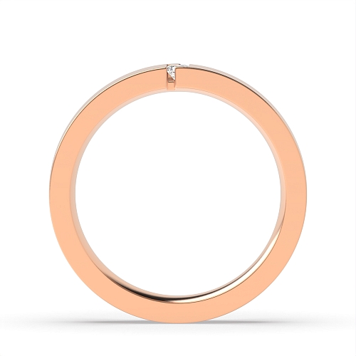 Flush Setting Princess Rose Gold Unusual Diamond Rings