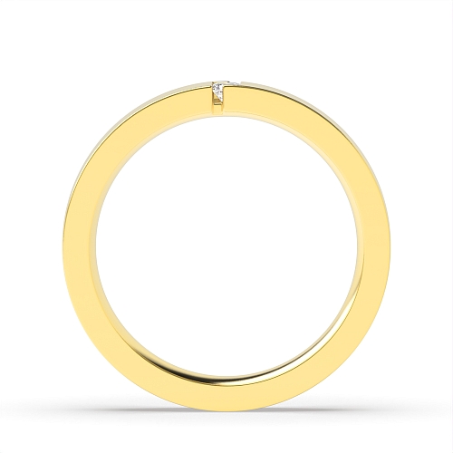 Flush Setting Princess Yellow Gold Unusual Diamond Rings