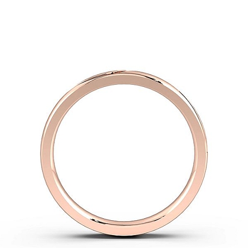 Pave Setting Round Rose Gold Wavy wedding Band Diamond Rings