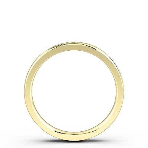 Pave Setting Round Yellow Gold Wavy wedding Band Diamond Rings