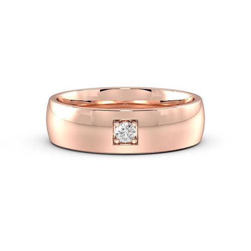 Pave Setting Round Rose Gold Impeccable Band Diamond Rings