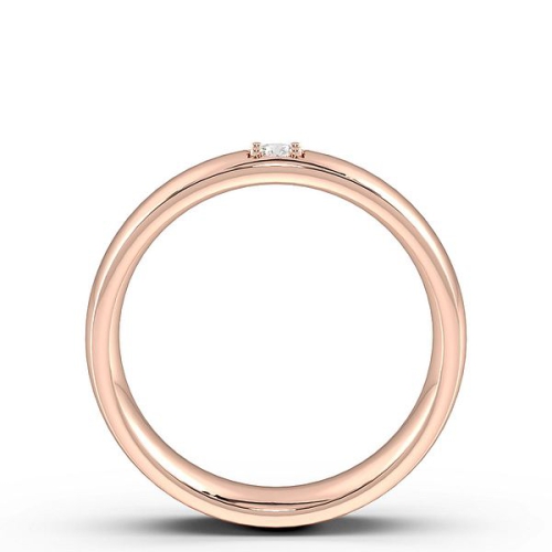 Pave Setting Round Rose Gold Impeccable Band Diamond Rings