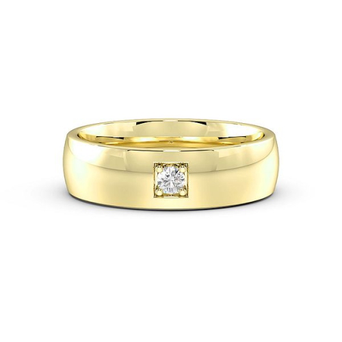 Pave Setting Round Yellow Gold Impeccable Band Diamond Rings