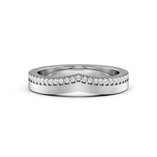 Pave Setting Round Platinum Wishbone wedding Wedding Rings & Bands