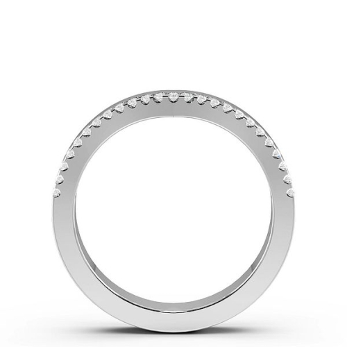 Pave Setting Round Platinum Wishbone wedding Wedding Rings & Bands
