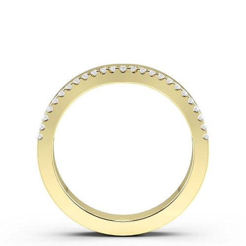 Pave Setting Round Yellow Gold Wishbone wedding Wedding Rings & Bands