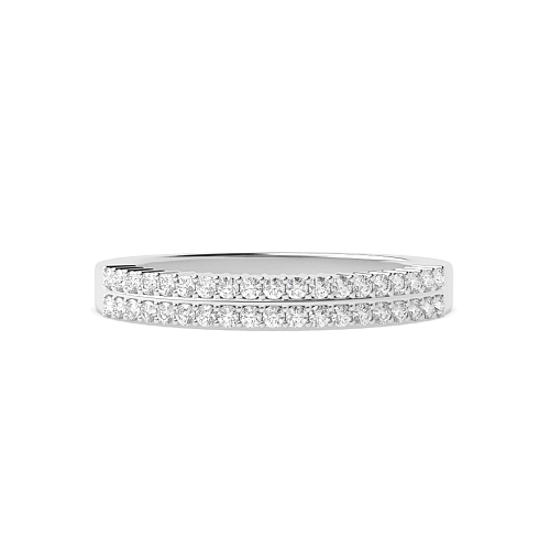 4 Prong Round 2 rows 3.00mm Eternity Diamond Rings