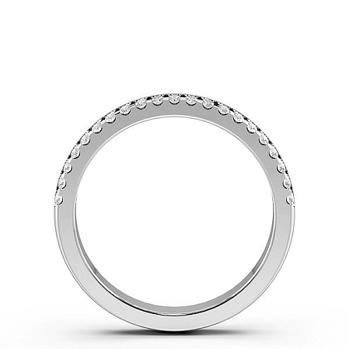 Pave Setting Round Platinum Narrow Eternity Diamond Rings