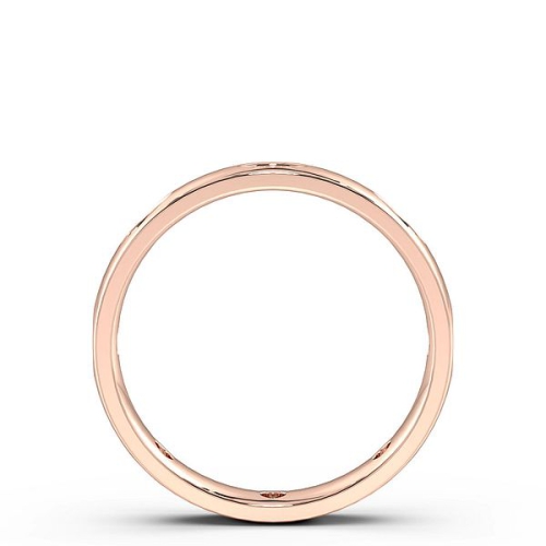 Flush Setting Round Rose Gold Marquise shaped Band Diamond Rings