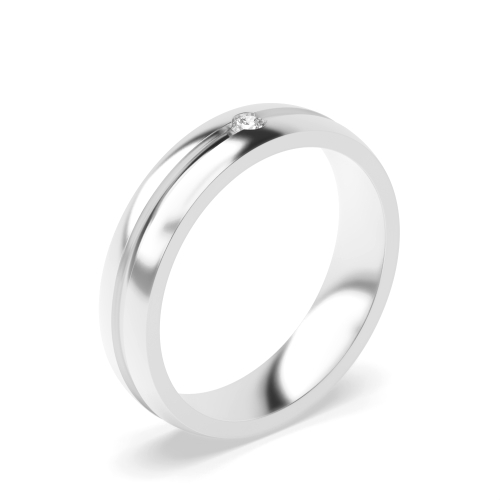 Channel Set Single Set Mens Diamond Set Wedding Rings (4.0mm)