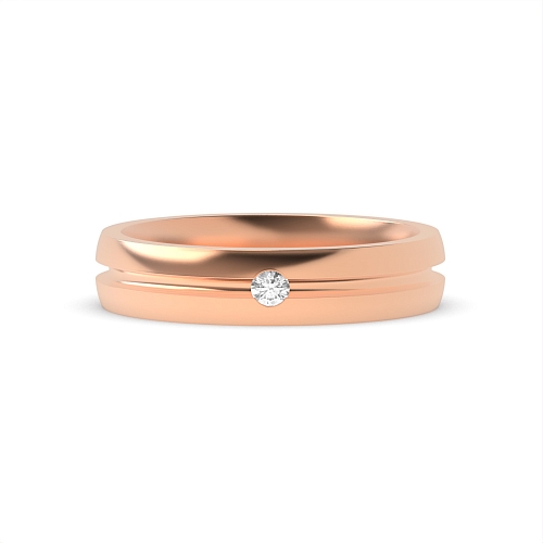 Channel Setting Rose Gold Diamond Wedding Rings & Bands