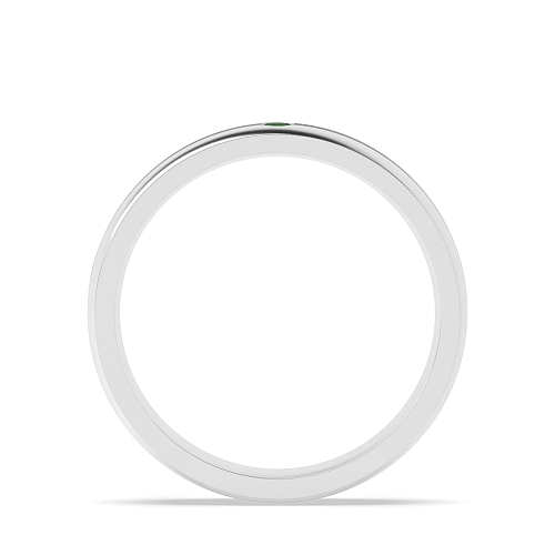 Channel Setting Diamond Emerald Wedding Rings & Bands