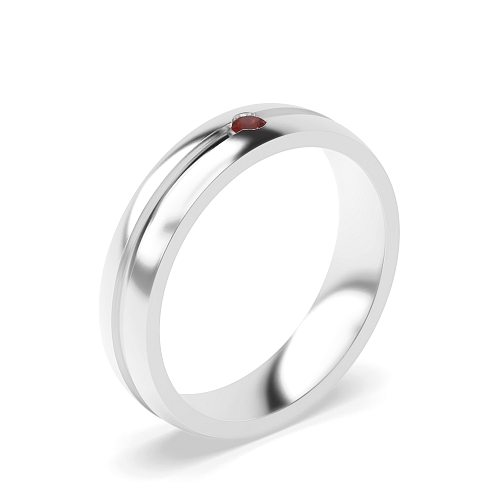 Channel Setting Diamond Garnet Wedding Rings & Bands