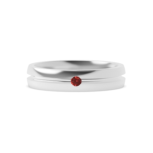 Channel Setting Diamond Garnet Wedding Rings & Bands
