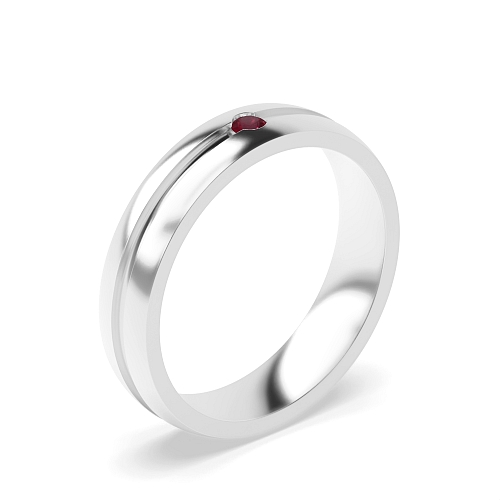 Channel Setting Diamond Ruby Wedding Rings & Bands