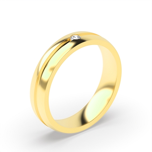 Channel Setting Yellow Gold Diamond Wedding Rings & Bands