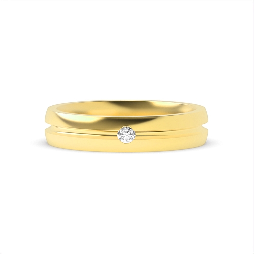 Channel Setting Yellow Gold Diamond Wedding Rings & Bands