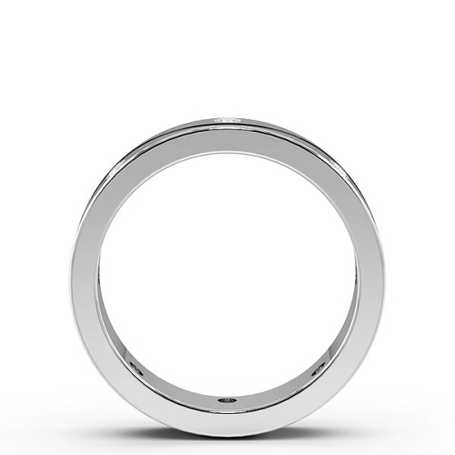 Flush Setting Round White Gold Wave line Band Diamond Rings