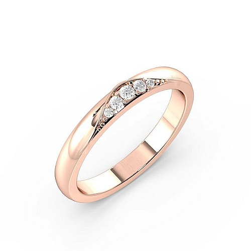 Pave Setting Round Rose Gold Unusual Diamond Rings