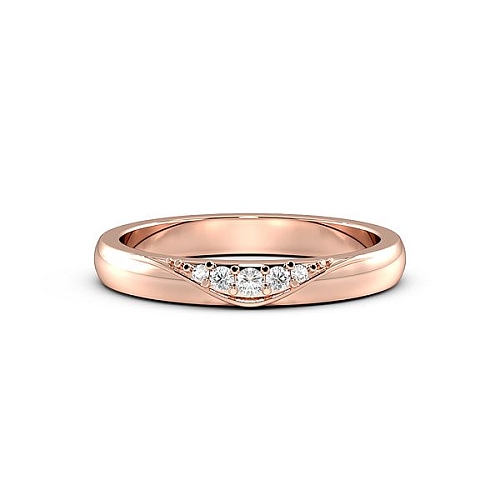 Pave Setting Round Rose Gold Unusual Diamond Rings