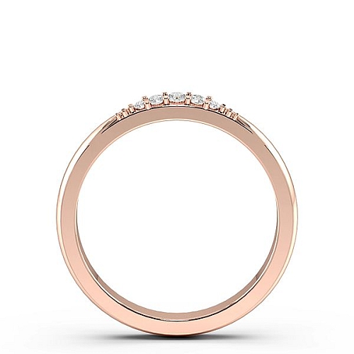 Pave Setting Round Rose Gold Unusual Diamond Rings