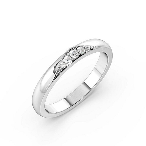 Pave Setting Round White Gold Unusual Band Diamond Rings