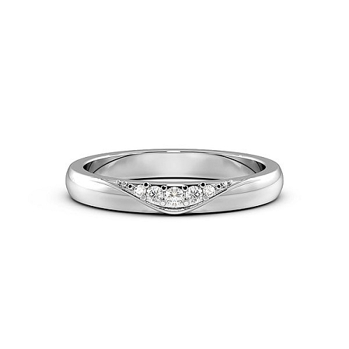 Pave Setting Round White Gold Unusual Band Diamond Rings