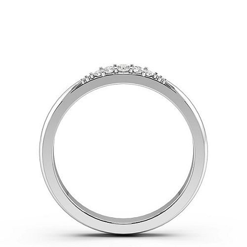 Pave Setting Round White Gold Unusual Band Diamond Rings