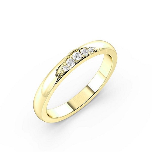 Pave Setting Round Yellow Gold Unusual Diamond Rings