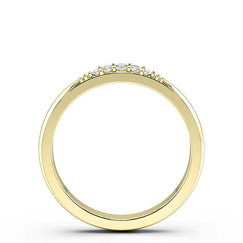 Pave Setting Round Yellow Gold Unusual Diamond Rings