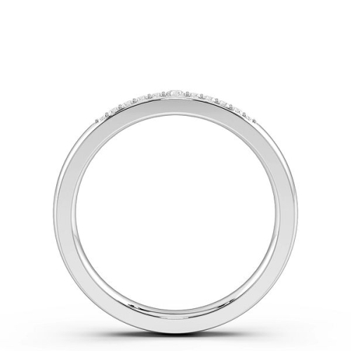 Pave Setting Round White Gold Promise Band Diamond Rings